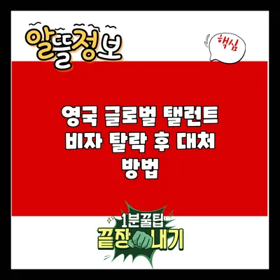 영국 글로벌 탤런트 비자 탈락 후 대처 방법