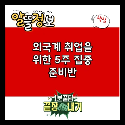 외국계 취업을 위한 5주 집중 준비반