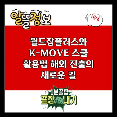 월드잡플러스와 K-MOVE 스쿨 활용법: 해외 진출의 새로운 길