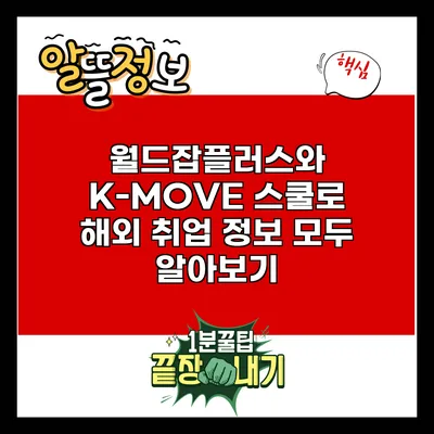 월드잡플러스와 K-MOVE 스쿨로 해외 취업 정보 모두 알아보기