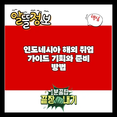 인도네시아 해외 취업 가이드: 기회와 준비 방법