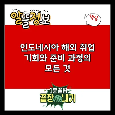 인도네시아 해외 취업: 기회와 준비 과정의 모든 것