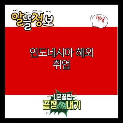 인도네시아 해외 취업