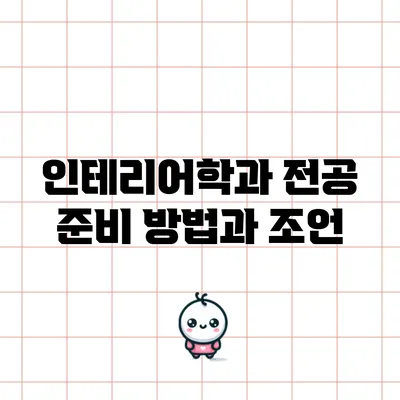 인테리어학과 전공 준비 방법과 조언