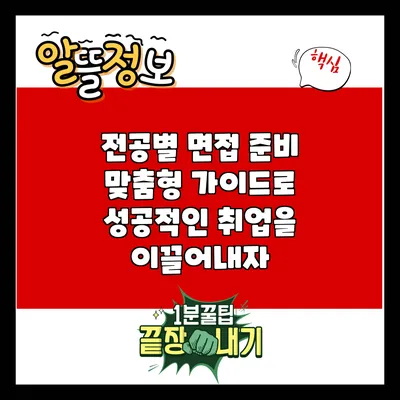 전공별 면접 준비: 맞춤형 가이드로 성공적인 취업을 이끌어내자