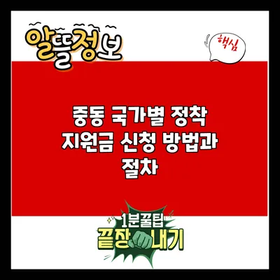 중동 국가별 정착 지원금 신청 방법과 절차