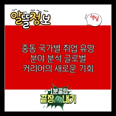 중동 국가별 취업 유망 분야 분석: 글로벌 커리어의 새로운 기회