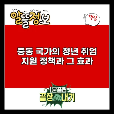 중동 국가의 청년 취업 지원 정책과 그 효과