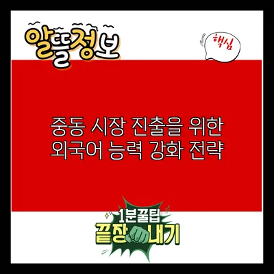 중동 시장 진출을 위한 외국어 능력 강화 전략