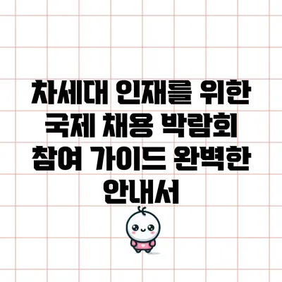 차세대 인재를 위한 국제 채용 박람회 참여 가이드 완벽한 안내서