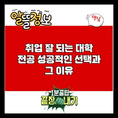 취업 잘 되는 대학 전공: 성공적인 선택과 그 이유