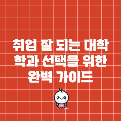 취업 잘 되는 대학 학과 선택을 위한 완벽 가이드