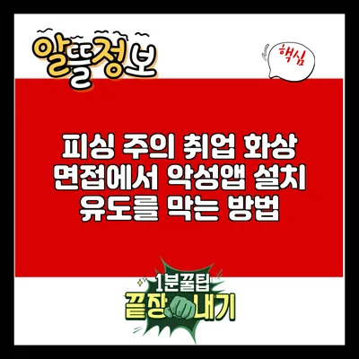 피싱 주의: 취업 화상 면접에서 악성앱 설치 유도를 막는 방법