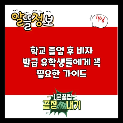 학교 졸업 후 비자 발급: 유학생들에게 꼭 필요한 가이드