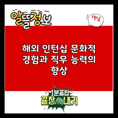 해외 인턴십: 문화적 경험과 직무 능력의 향상
