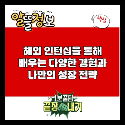 해외 인턴십을 통해 배우는 다양한 경험과 나만의 성장 전략
