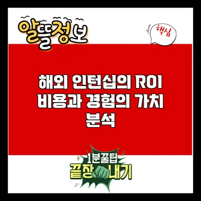 해외 인턴십의 ROI: 비용과 경험의 가치 분석