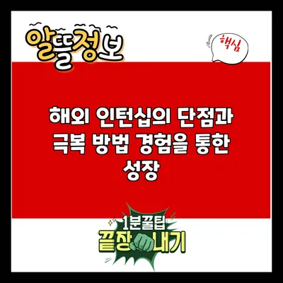 해외 인턴십의 단점과 극복 방법: 경험을 통한 성장