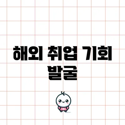 해외 취업 기회 발굴