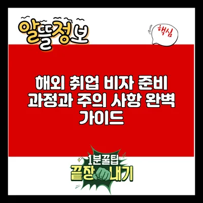 해외 취업 비자 준비 과정과 주의 사항: 완벽 가이드