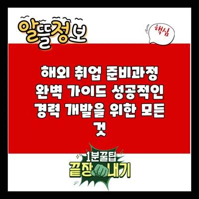 해외 취업 준비과정 완벽 가이드: 성공적인 경력 개발을 위한 모든 것