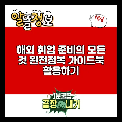 해외 취업 준비의 모든 것: 완전정복 가이드북 활용하기