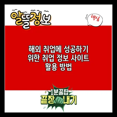 해외 취업에 성공하기 위한 취업 정보 사이트 활용 방법