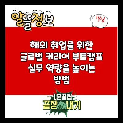 해외 취업을 위한 글로벌 커리어 부트캠프: 실무 역량을 높이는 방법