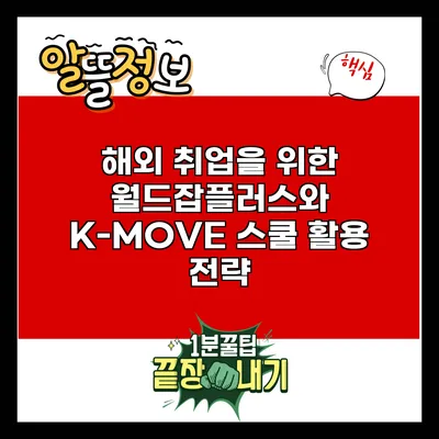 해외 취업을 위한 월드잡플러스와 K-MOVE 스쿨 활용 전략