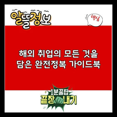 해외 취업의 모든 것을 담은 완전정복 가이드북