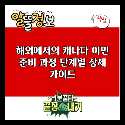 해외에서의 캐나다 이민 준비 과정: 단계별 상세 가이드