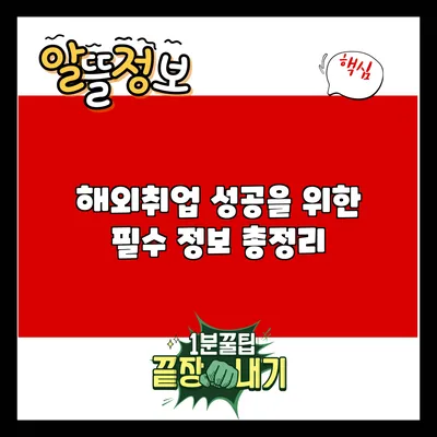 해외취업 성공을 위한 필수 정보 총정리