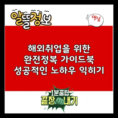해외취업을 위한 완전정복 가이드북: 성공적인 노하우 익히기