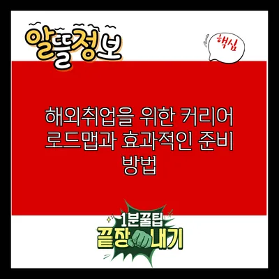 해외취업을 위한 커리어 로드맵과 효과적인 준비 방법