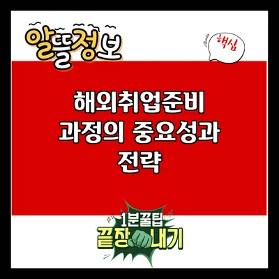 해외취업준비 과정의 중요성과 전략