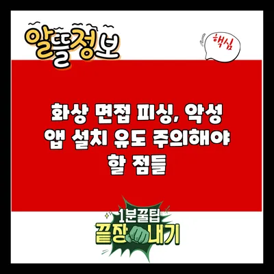화상 면접 피싱, 악성 앱 설치 유도 주의해야 할 점들