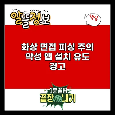 화상 면접 피싱 주의: 악성 앱 설치 유도 경고