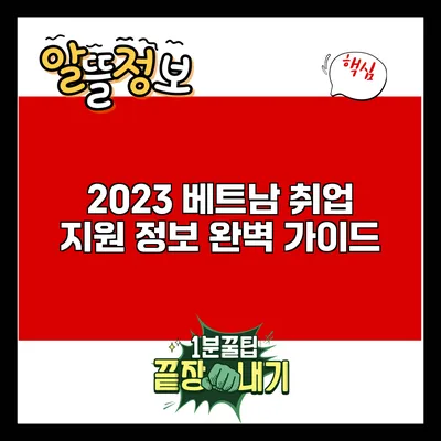 2023 베트남 취업 지원 정보 완벽 가이드