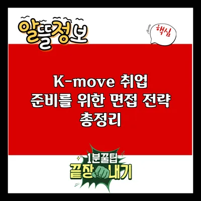 K-move 취업 준비를 위한 면접 전략 총정리