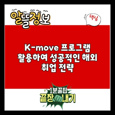 K-move 프로그램 활용하여 성공적인 해외 취업 전략