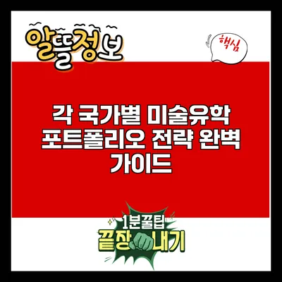 각 국가별 미술유학 포트폴리오 전략 완벽 가이드