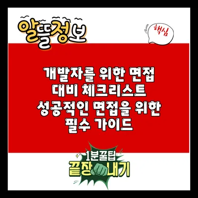 개발자를 위한 면접 대비 체크리스트: 성공적인 면접을 위한 필수 가이드