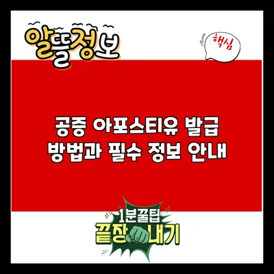 공증 아포스티유 발급 방법과 필수 정보 안내