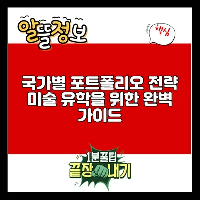 국가별 포트폴리오 전략: 미술 유학을 위한 완벽 가이드