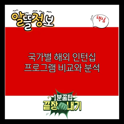 국가별 해외 인턴십 프로그램 비교와 분석