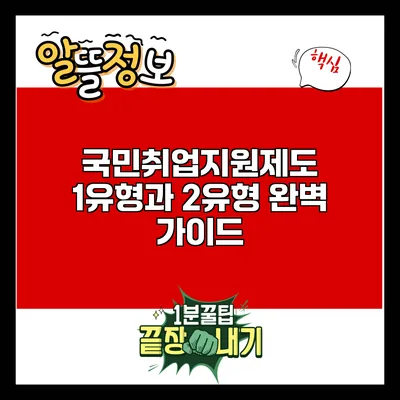국민취업지원제도: 1유형과 2유형 완벽 가이드