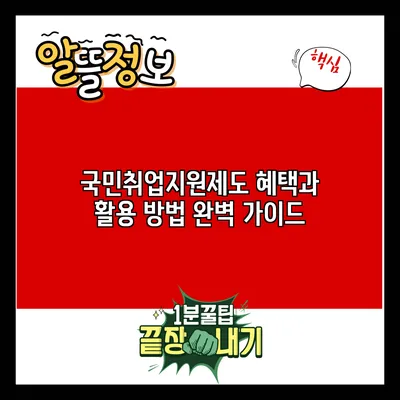 국민취업지원제도: 혜택과 활용 방법 완벽 가이드
