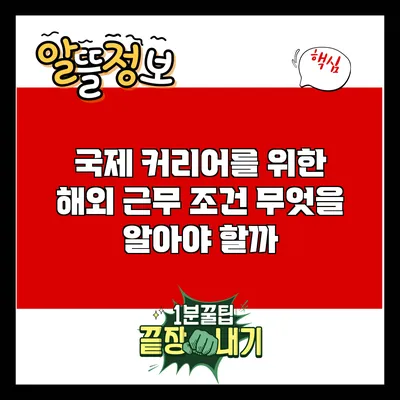 국제 커리어를 위한 해외 근무 조건: 무엇을 알아야 할까?