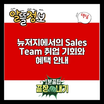뉴저지에서의 Sales Team 취업 기회와 혜택 안내