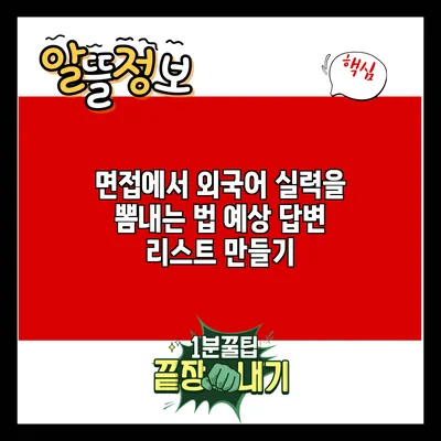 면접에서 외국어 실력을 뽐내는 법: 예상 답변 리스트 만들기